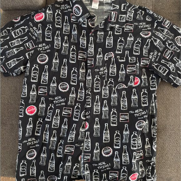 Coca Cola Button Down T-Shirt - Picture 1 of 3